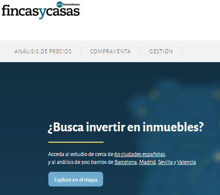 Web de Fincas y casas explore el mapa